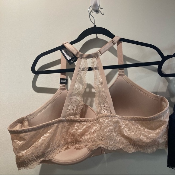 TORRID SZ 48D Set of 2 Push Up Plunge Front Closure Lace Razor Back  Bras NEW - Picture 2 of 13